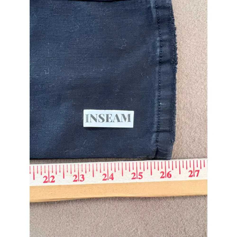Vervet Jeanne  High Rise Stretch Slim Ankle Black HiddenButton Fly Jeans Size 25